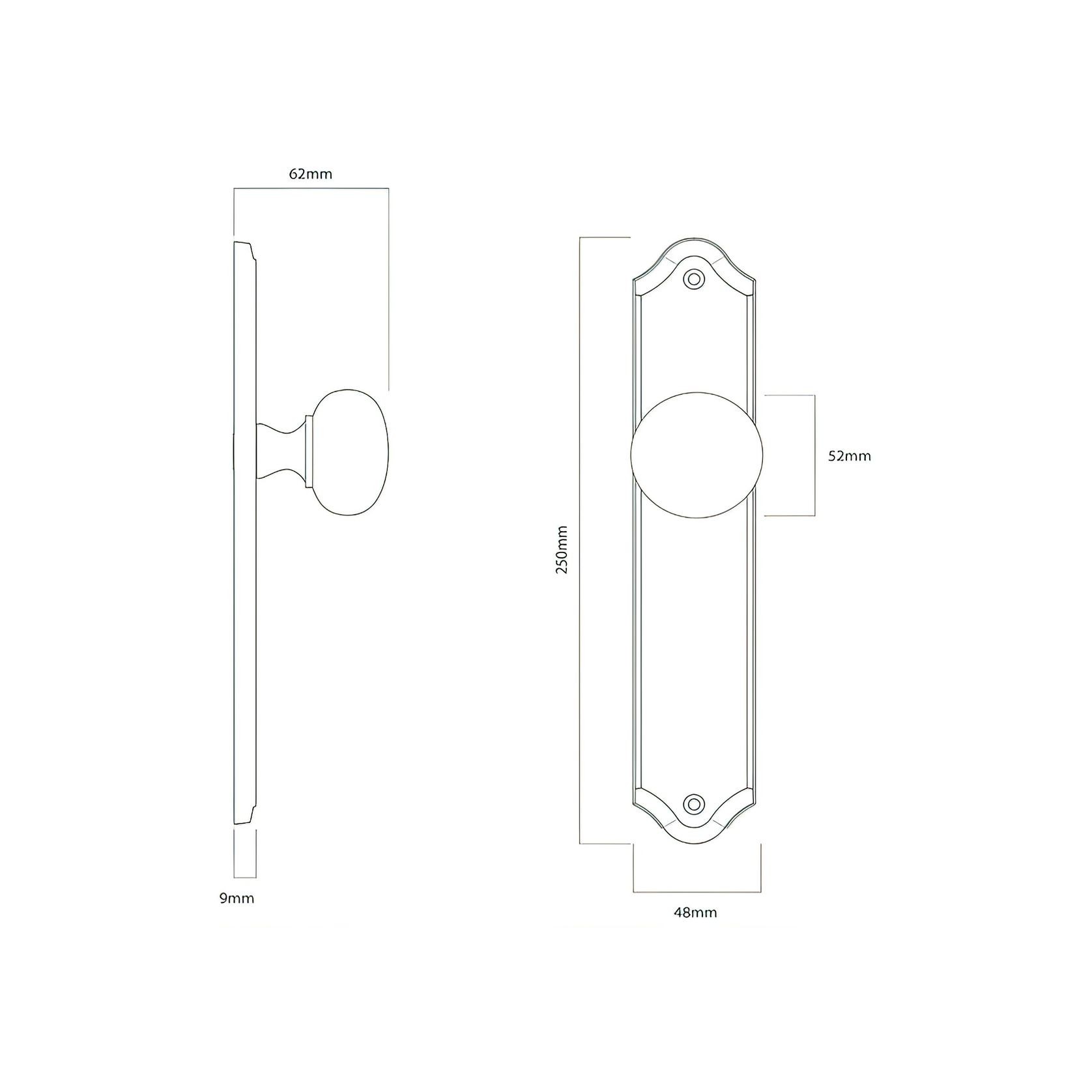 Iver Cambridge Door Knob on Shouldered Backplate Signature Brass gallery detail image