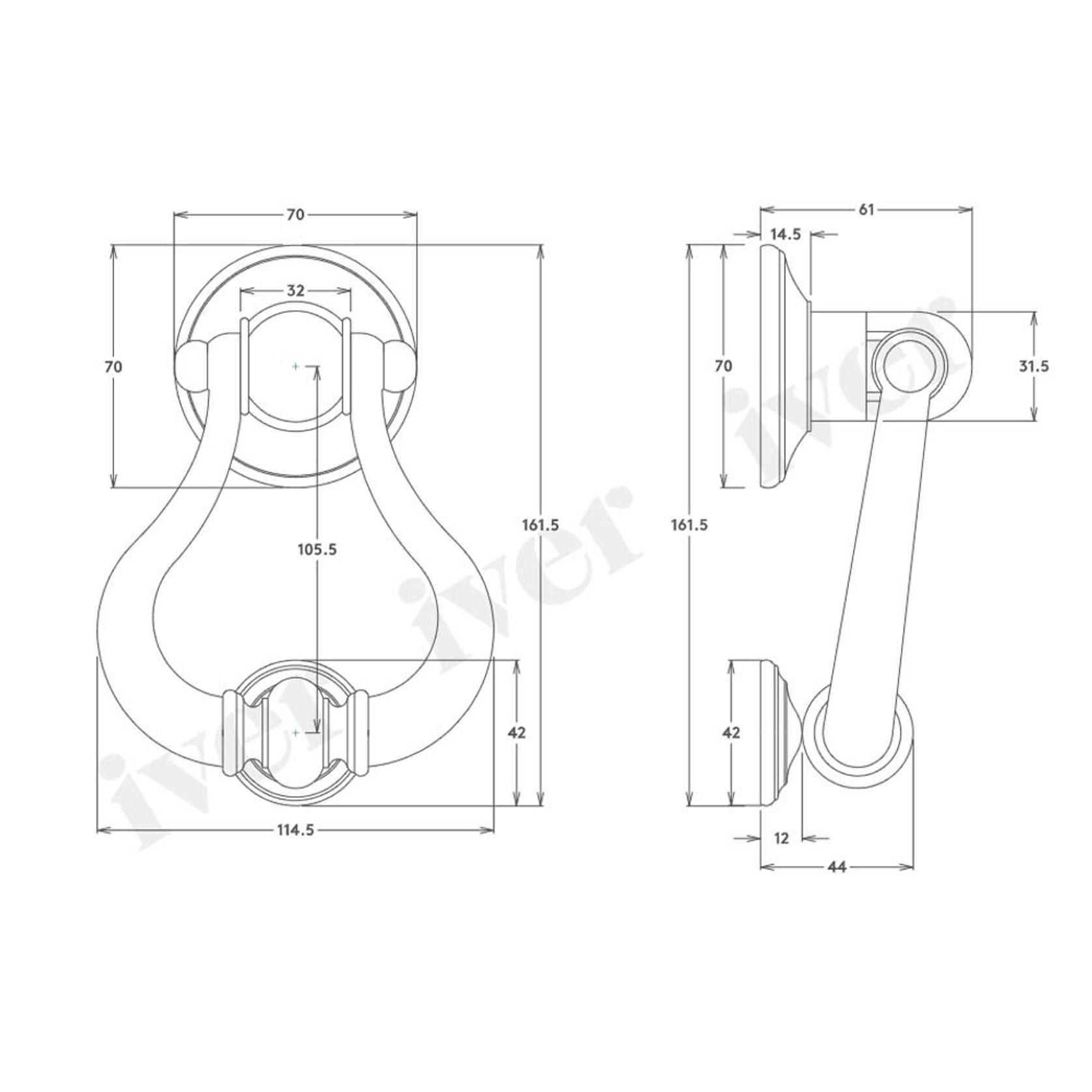Iver Sarlat Door Knocker 137mm x 115mm Chrome Plate 9394 gallery detail image
