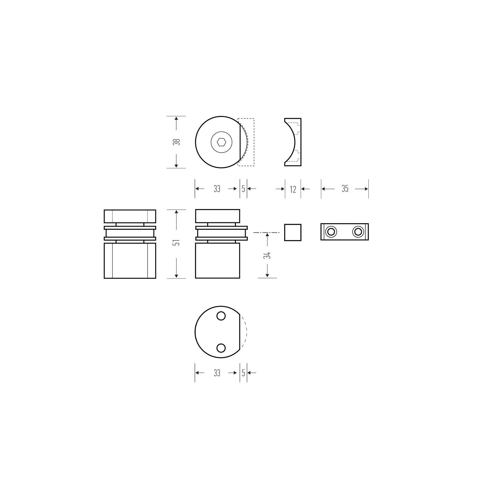 HB700 Series Floor Mounted Magnetic Door Stop gallery detail image