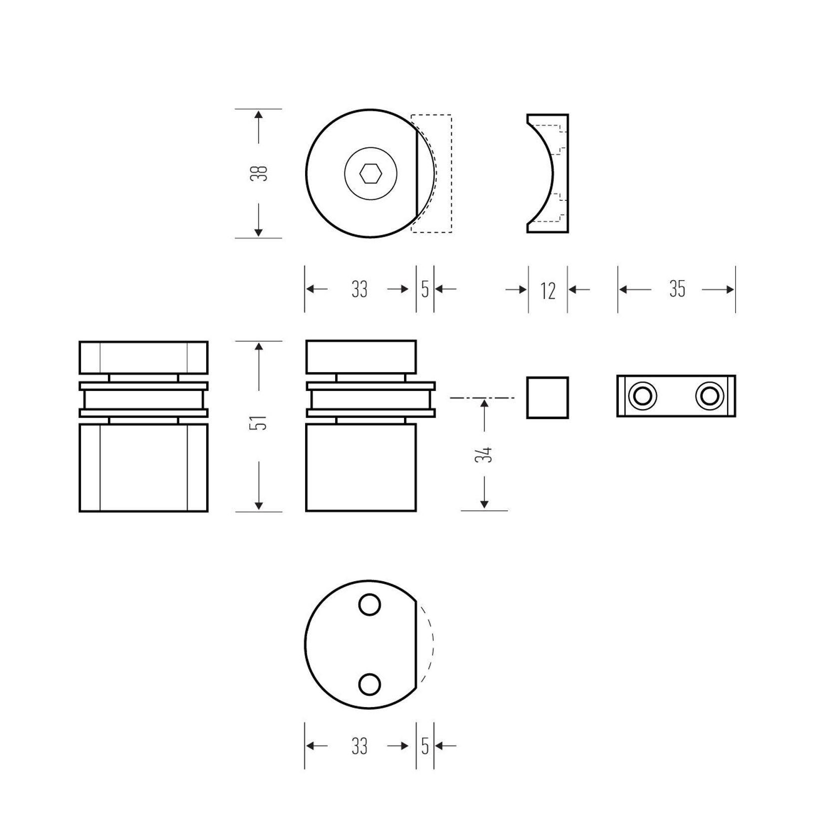 HB700 Series Floor Mounted Magnetic Door Stop gallery detail image