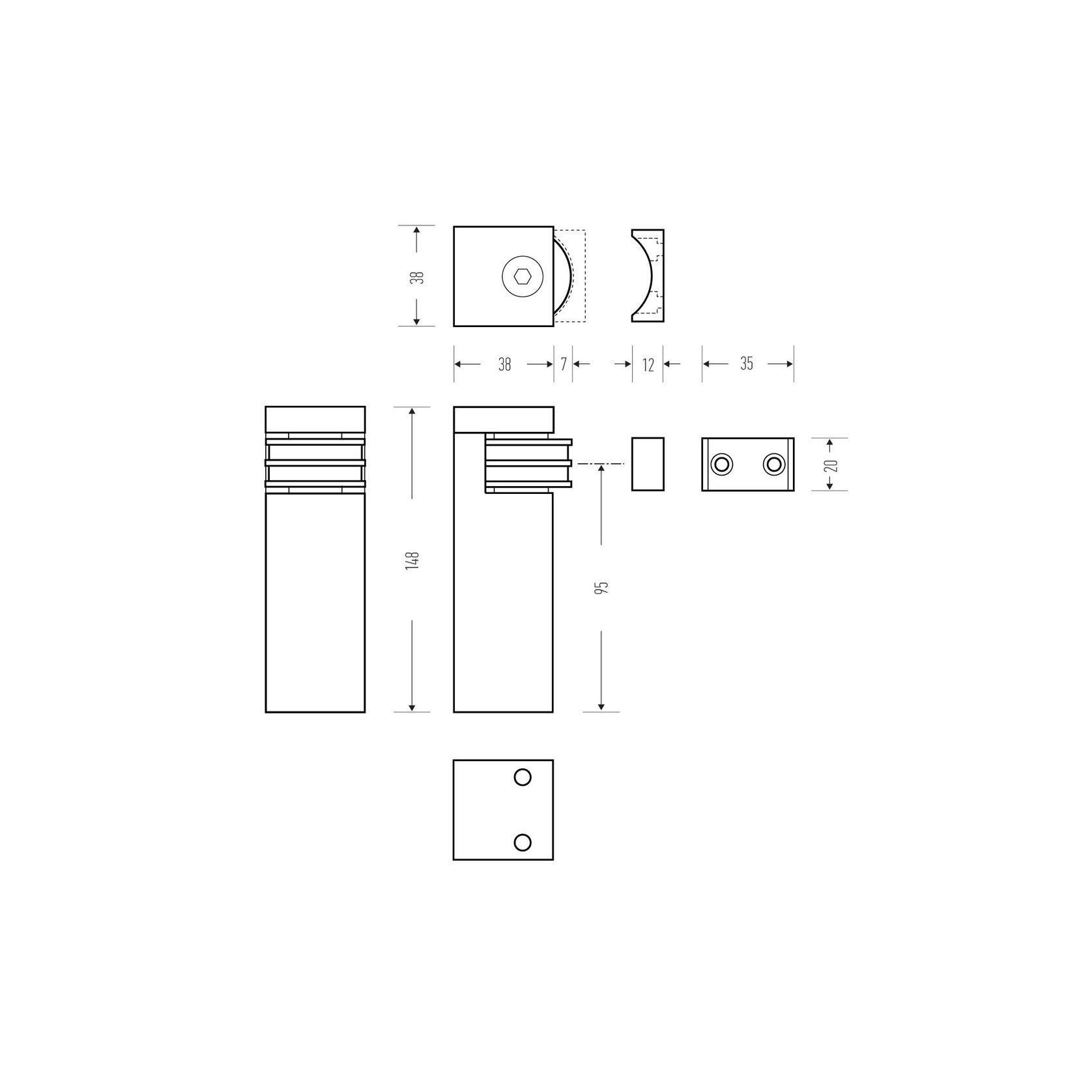 HB700 Series Floor Mounted Magnetic Door Stop gallery detail image