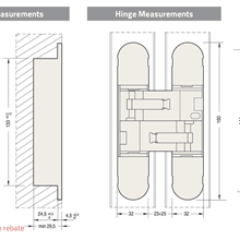 Bellevue Ceam Door Hinge 3D Invisible Concealed BAC1131 gallery detail image