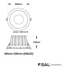 Milano 230 Commercial Recessed LED Downlight gallery detail image