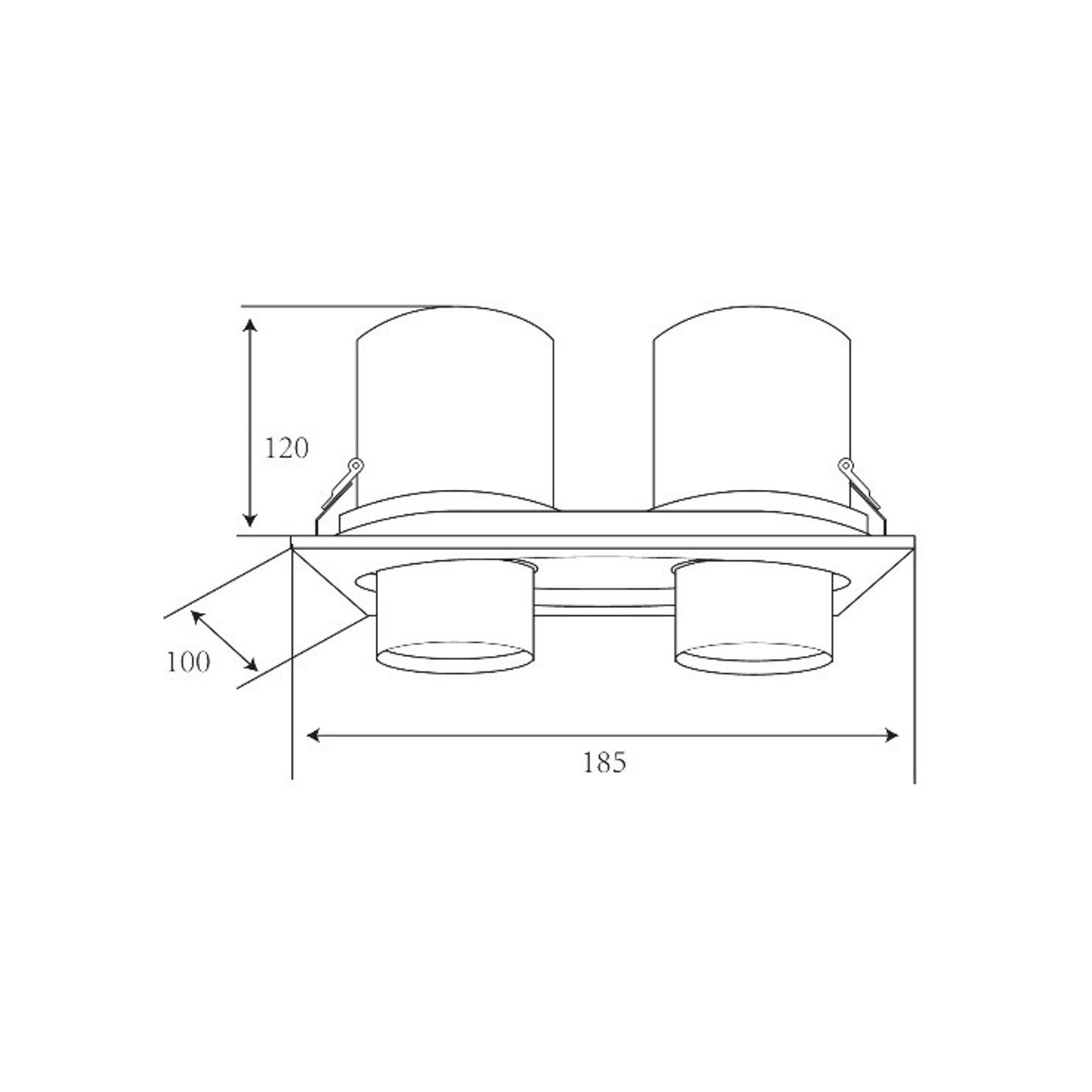 Twin Square Snoot 2x25W Feature Downlight gallery detail image