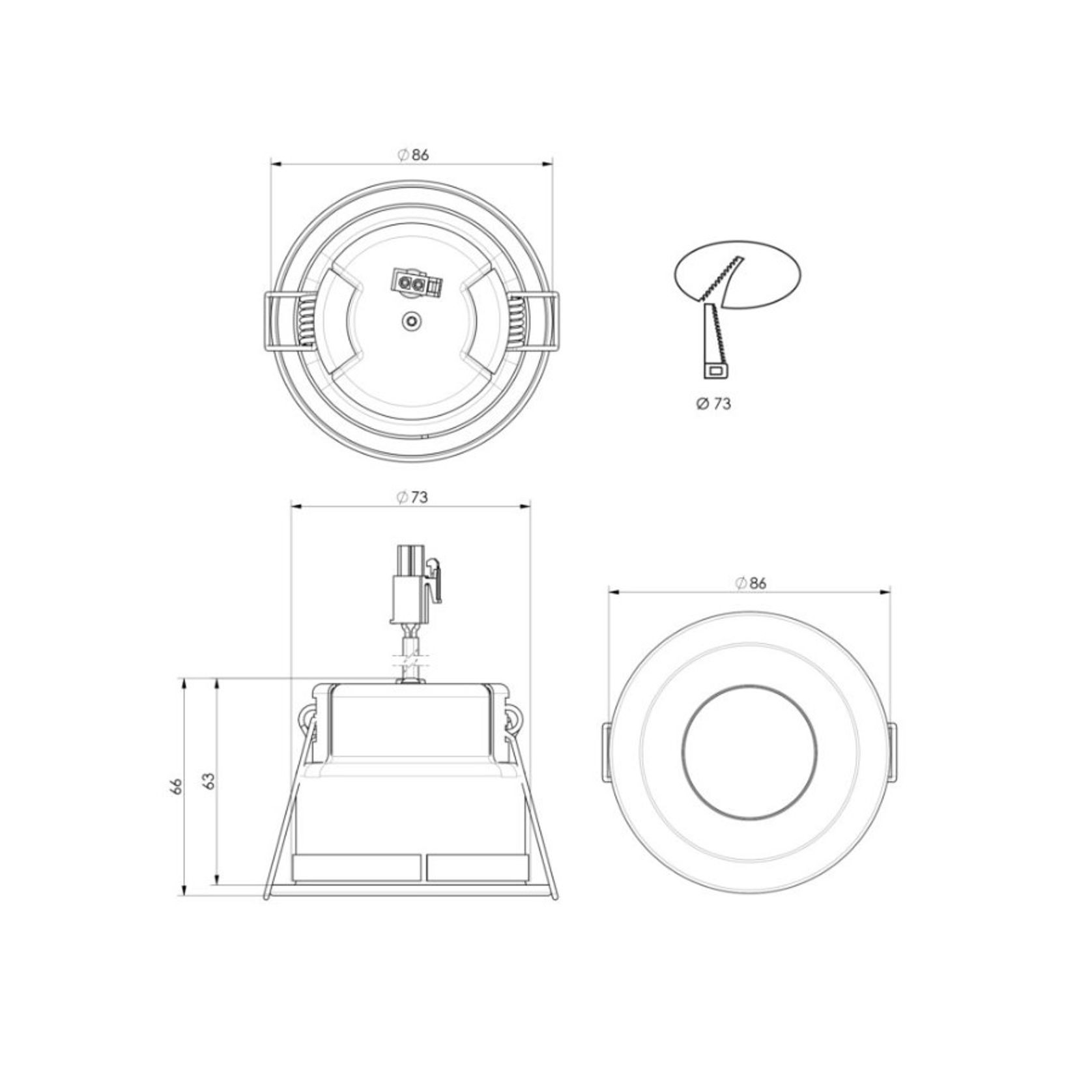 ZELA Fire Rated Deep Fixed Downlight gallery detail image