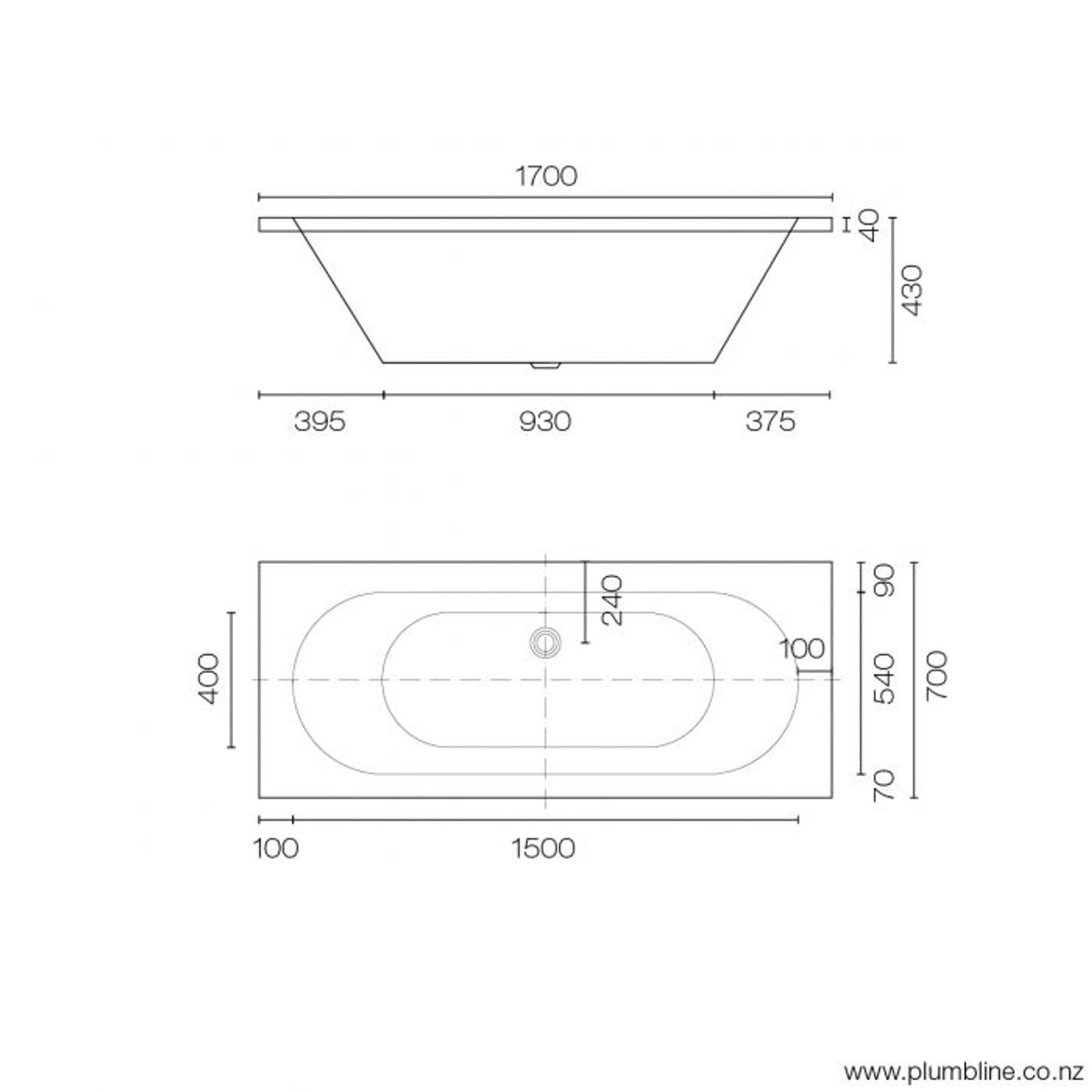 Tondo 1700 Inset Bath gallery detail image