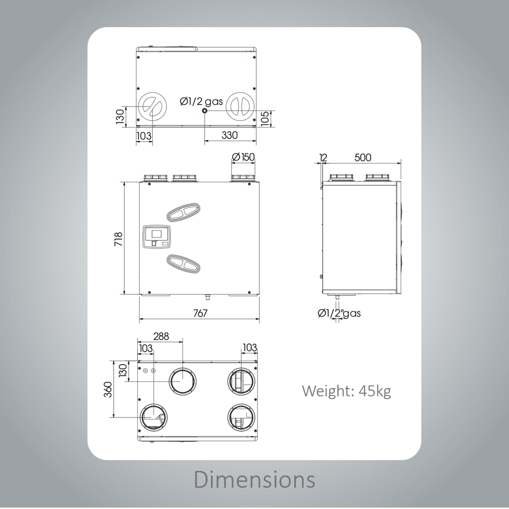Utek Reversus 2 - Ventilation System with Heat Recovery gallery detail image