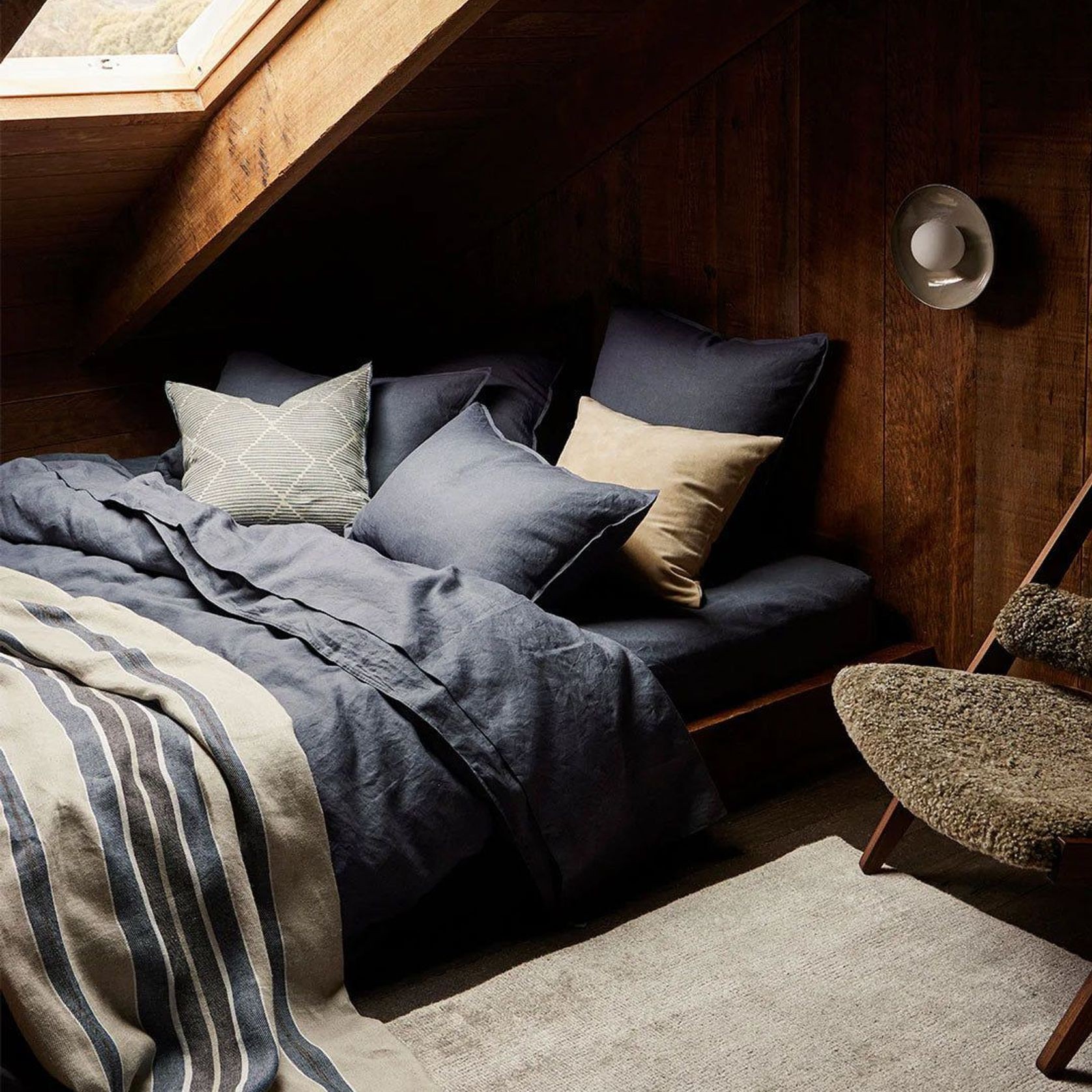 Ravello Linen Quilt Cover - Denim | Weave Home Bed Linen gallery detail image