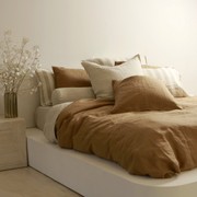 100% French Flax Linen Duvet Cover Set - Ginger gallery detail image