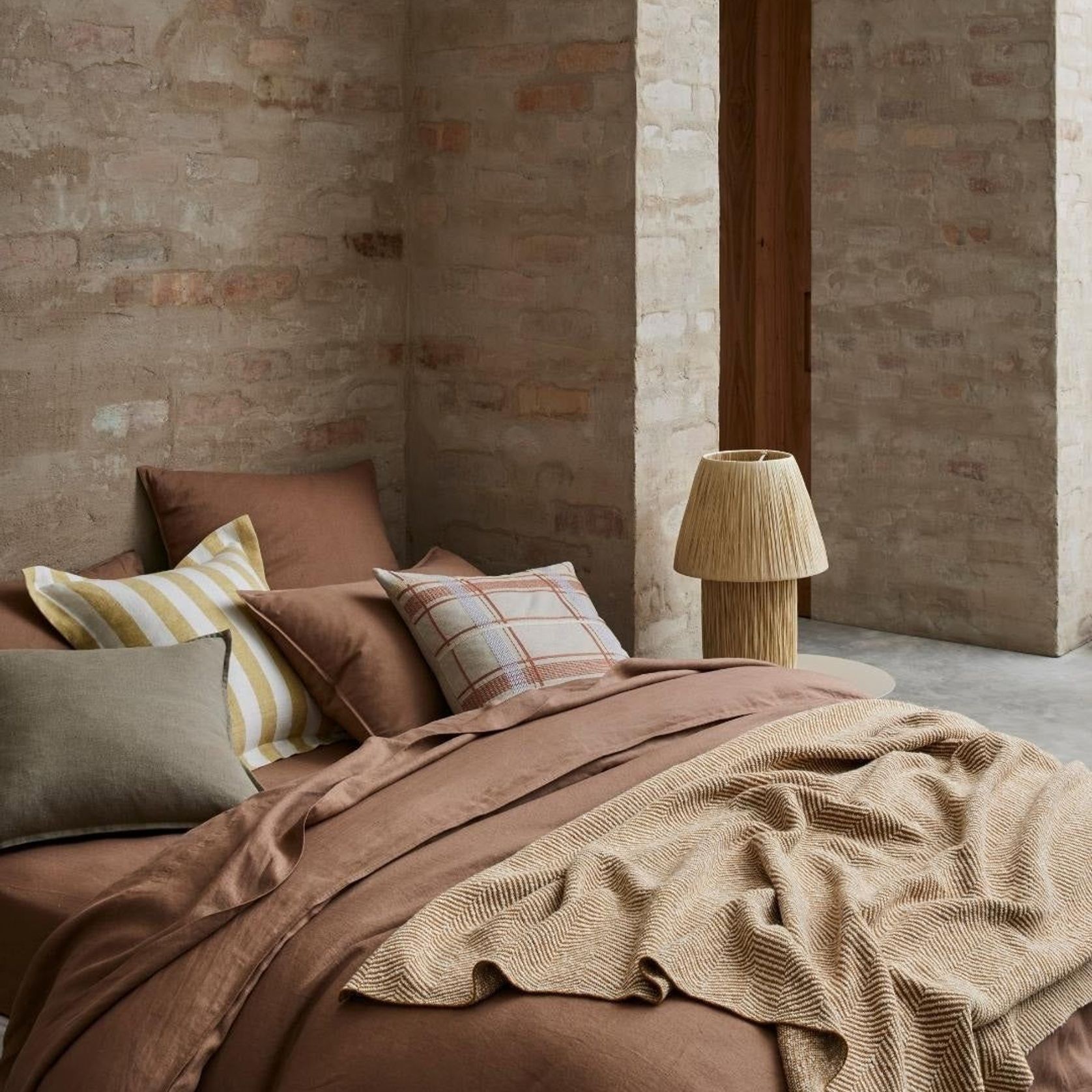 Ravello Linen Quilt Cover - Biscuit | Weave Home Bed Linen gallery detail image