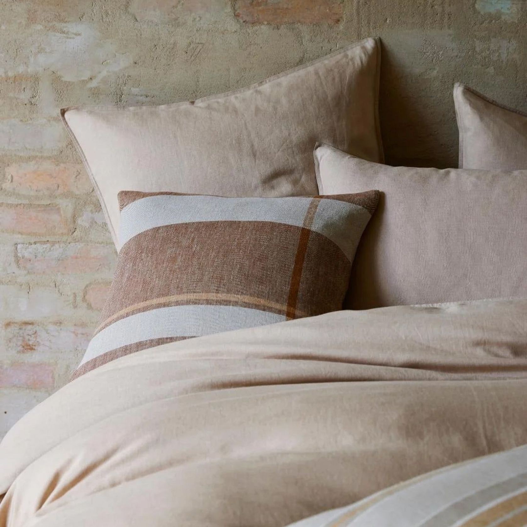 Ravello Linen Quilt Cover - Shell | Weave Home Bed Linen gallery detail image