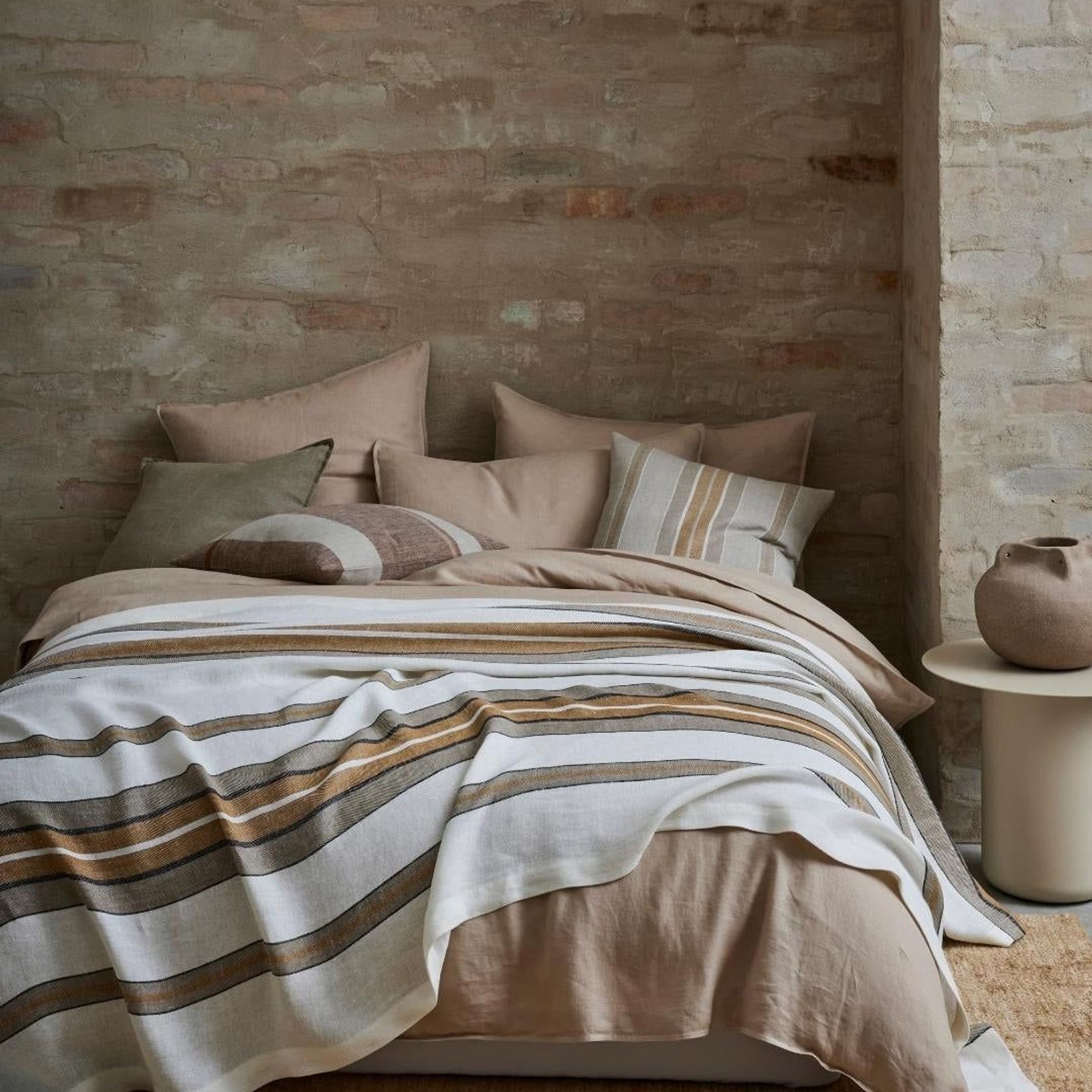 Ravello Linen Quilt Cover - Shell | Weave Home Bed Linen gallery detail image