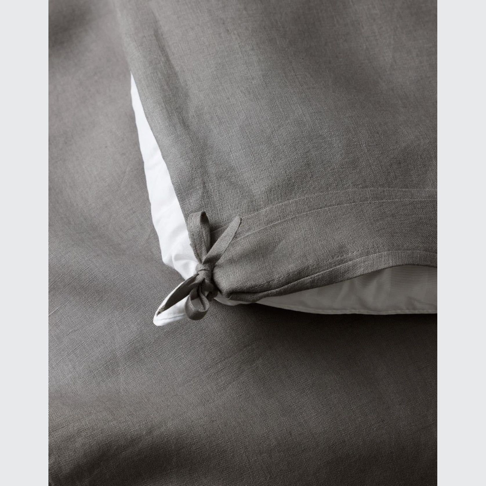 Ravello Linen Quilt Cover - Charcoal | Weave Home Bed Linen gallery detail image