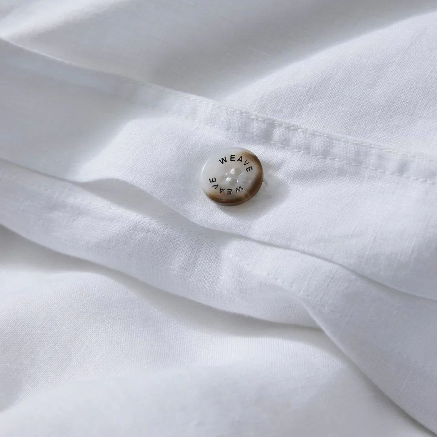 Ravello Linen Quilt Cover - White | Weave Home Bed Linen gallery detail image