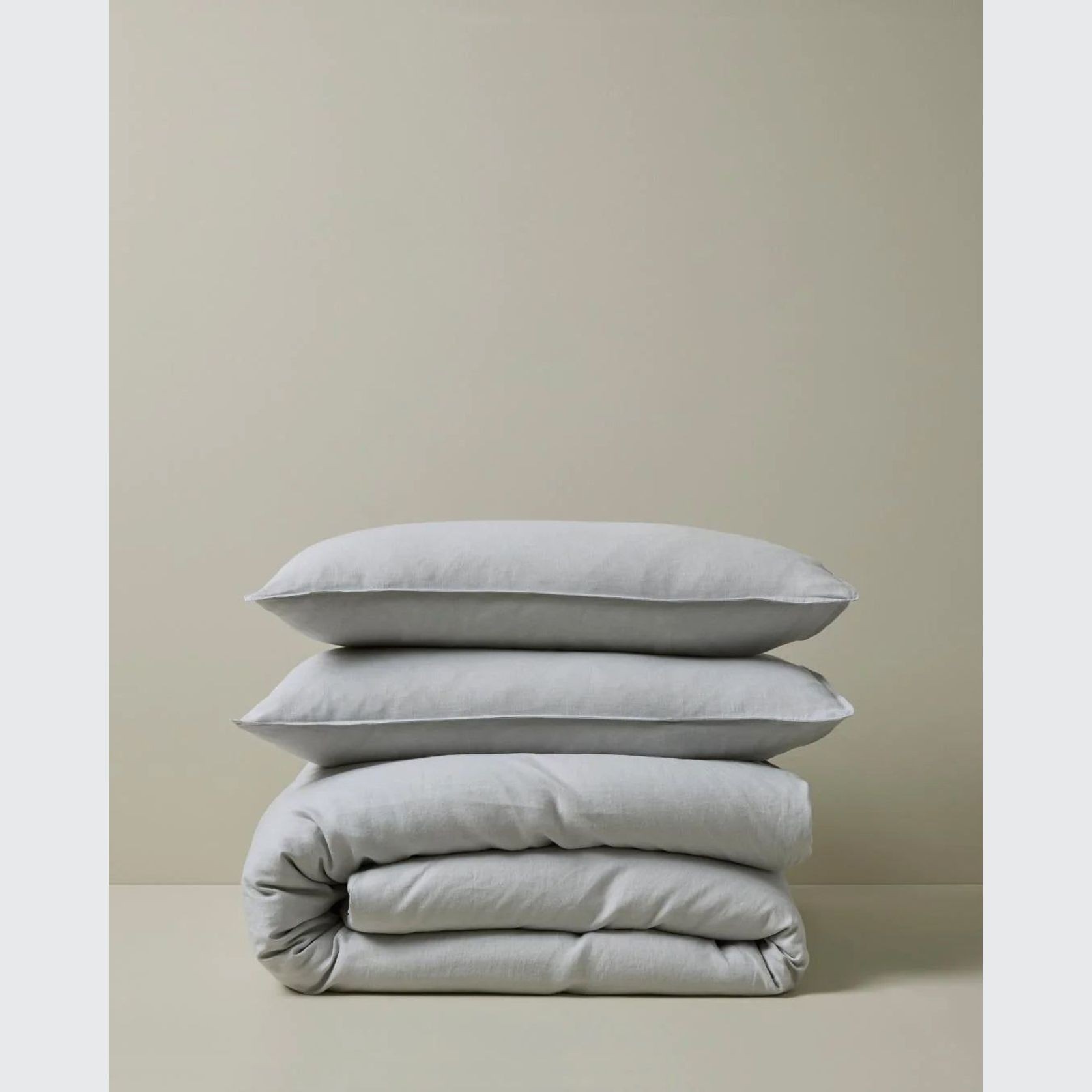 Ravello Linen Quilt Cover - Silver | Weave Home Bed Linen gallery detail image