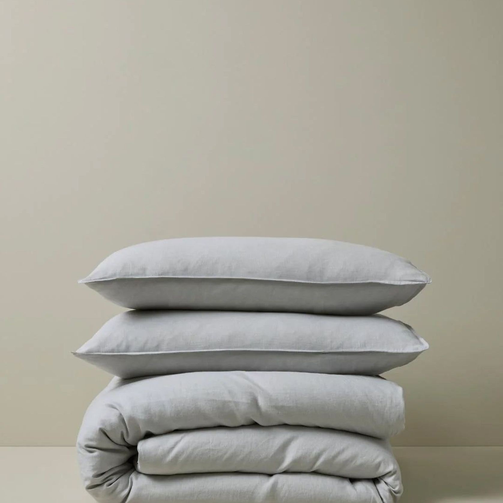 Ravello Linen Quilt Cover - Silver | Weave Home Bed Linen gallery detail image