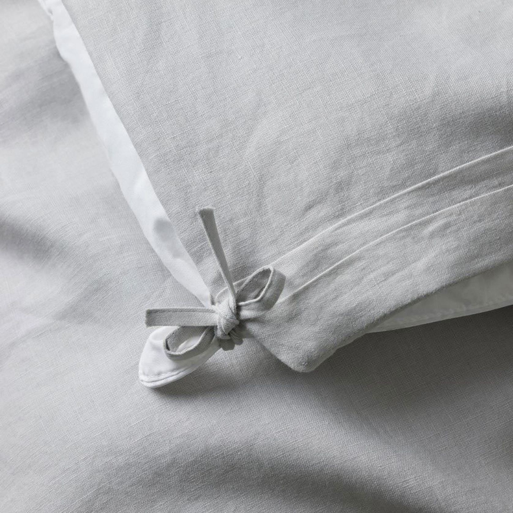 Ravello Linen Quilt Cover - Silver | Weave Home Bed Linen gallery detail image