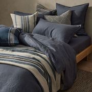 Ravello Linen Quilt Cover - Denim | Weave Home Bed Linen gallery detail image