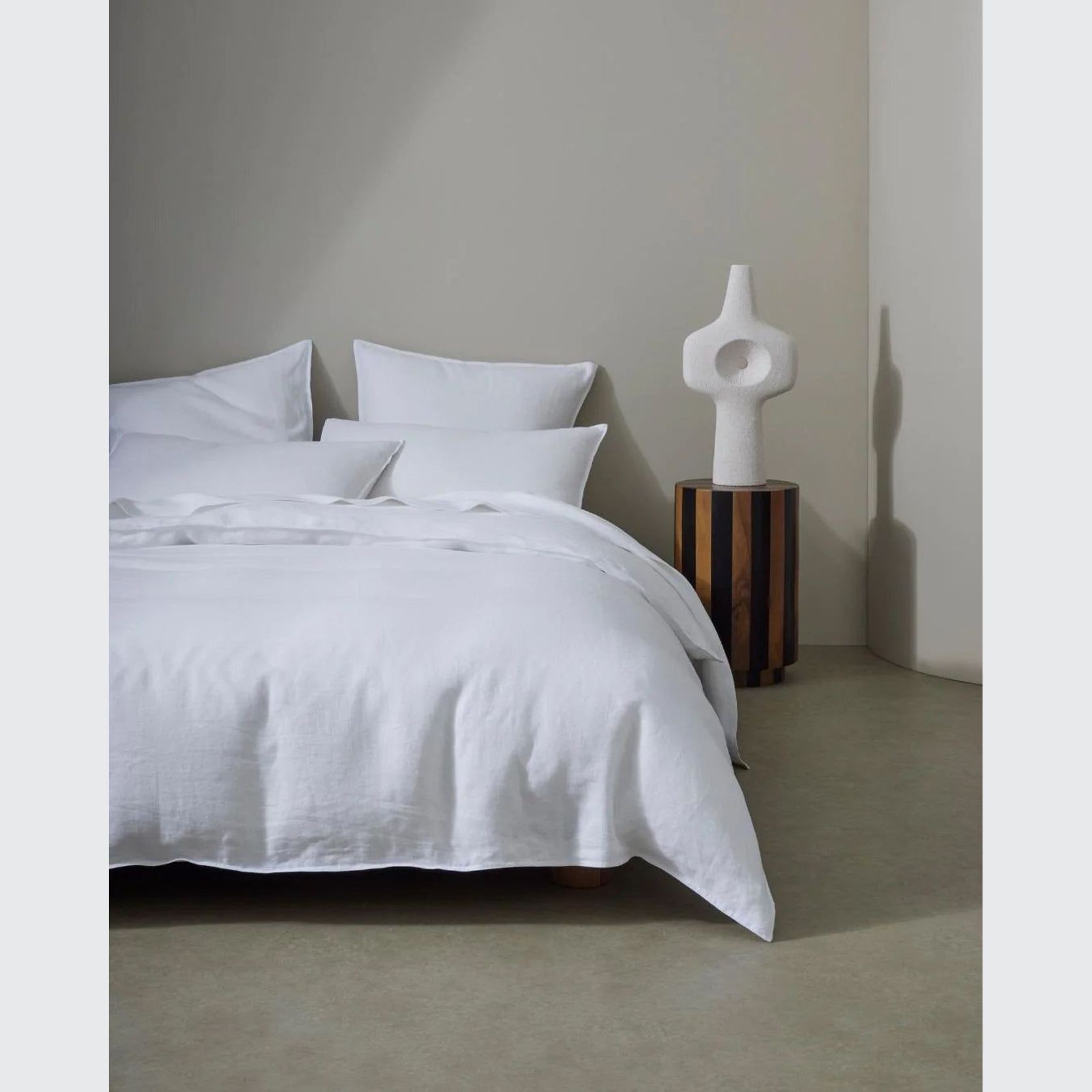 Ravello Linen Quilt Cover - White | Weave Home Bed Linen gallery detail image