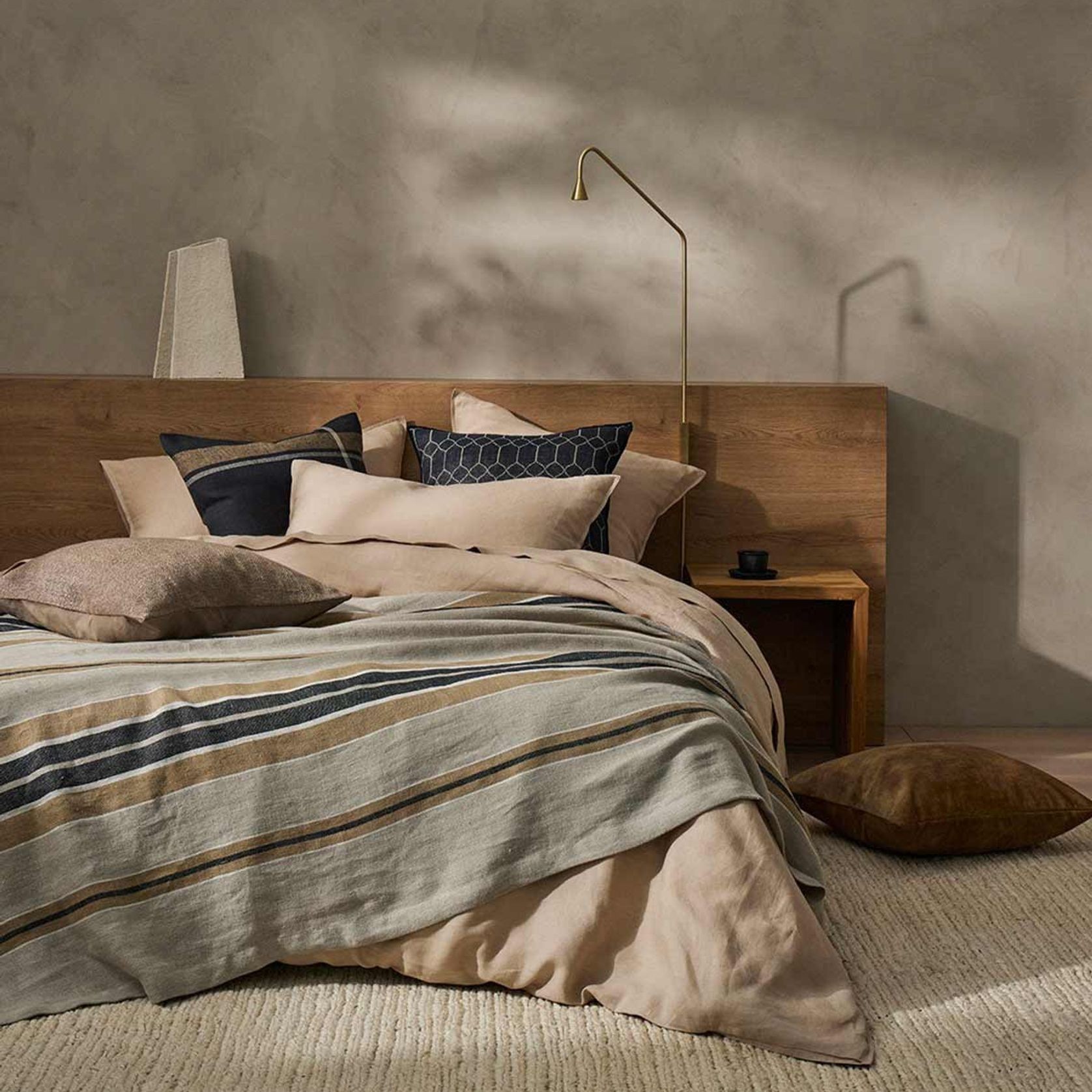 Ravello Linen Quilt Cover - Shell | Weave Home Bed Linen gallery detail image