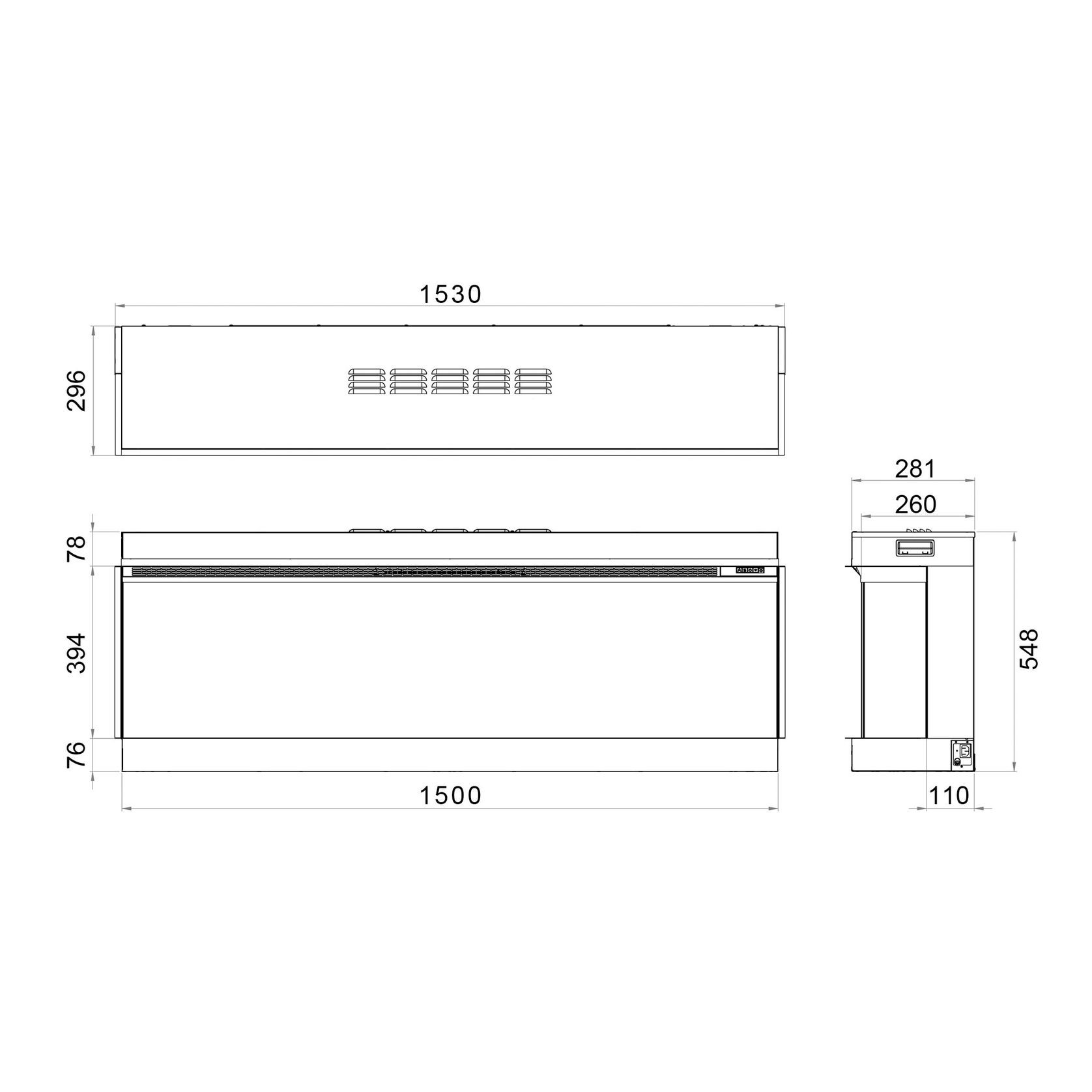 Rinnai ES 1500 Electric Fire gallery detail image