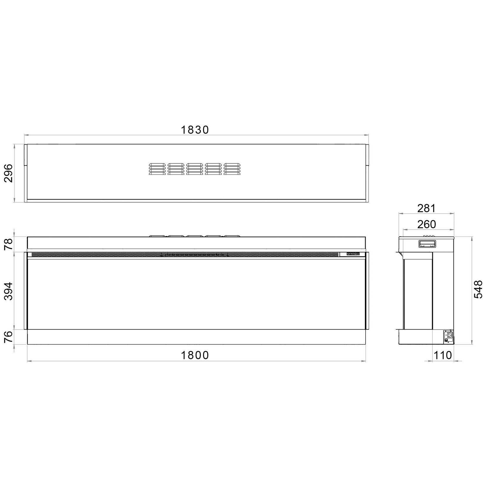 Rinnai ES 1800 Electric Fire gallery detail image