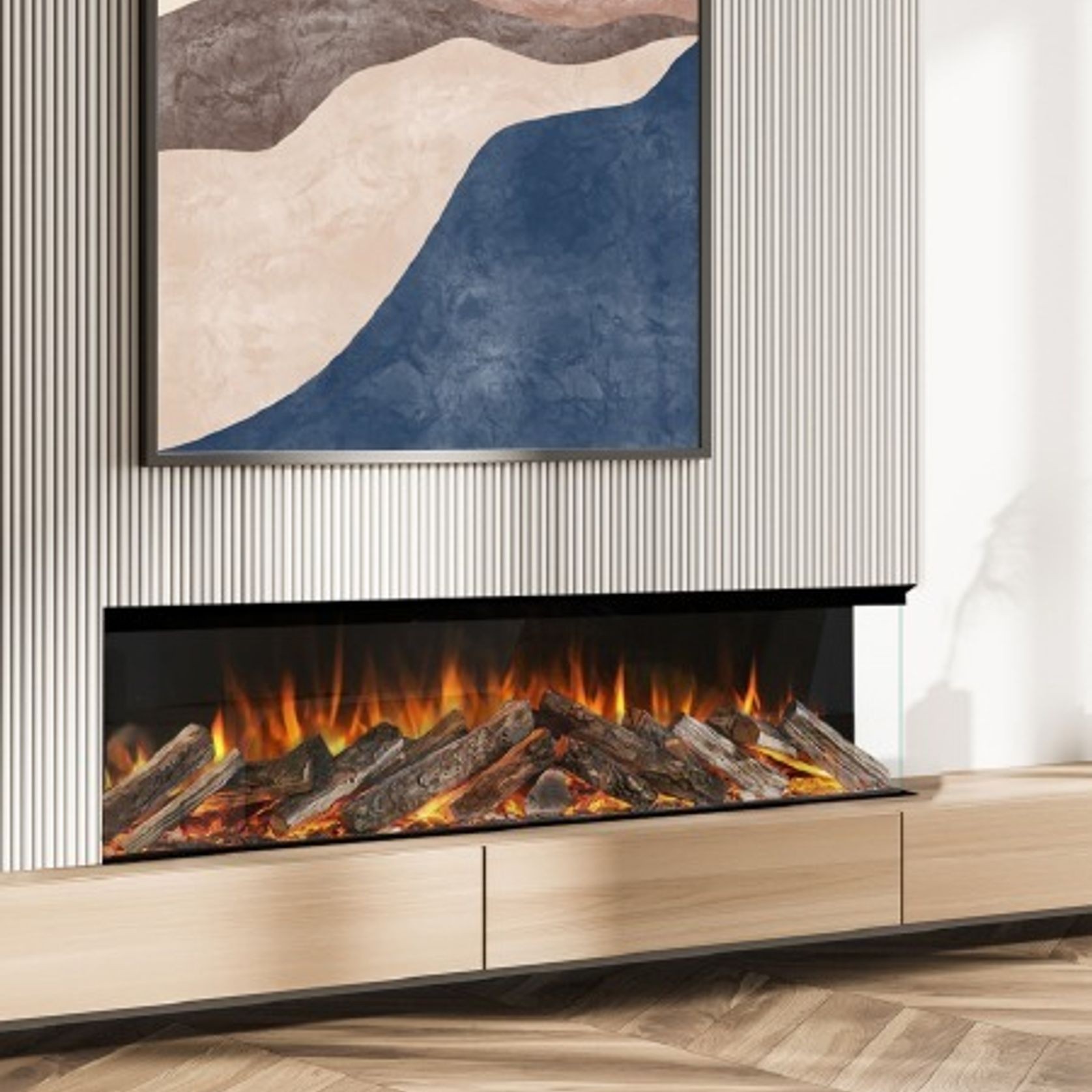 Evonic Volante 1800 Black Edition Electric Fireplace gallery detail image