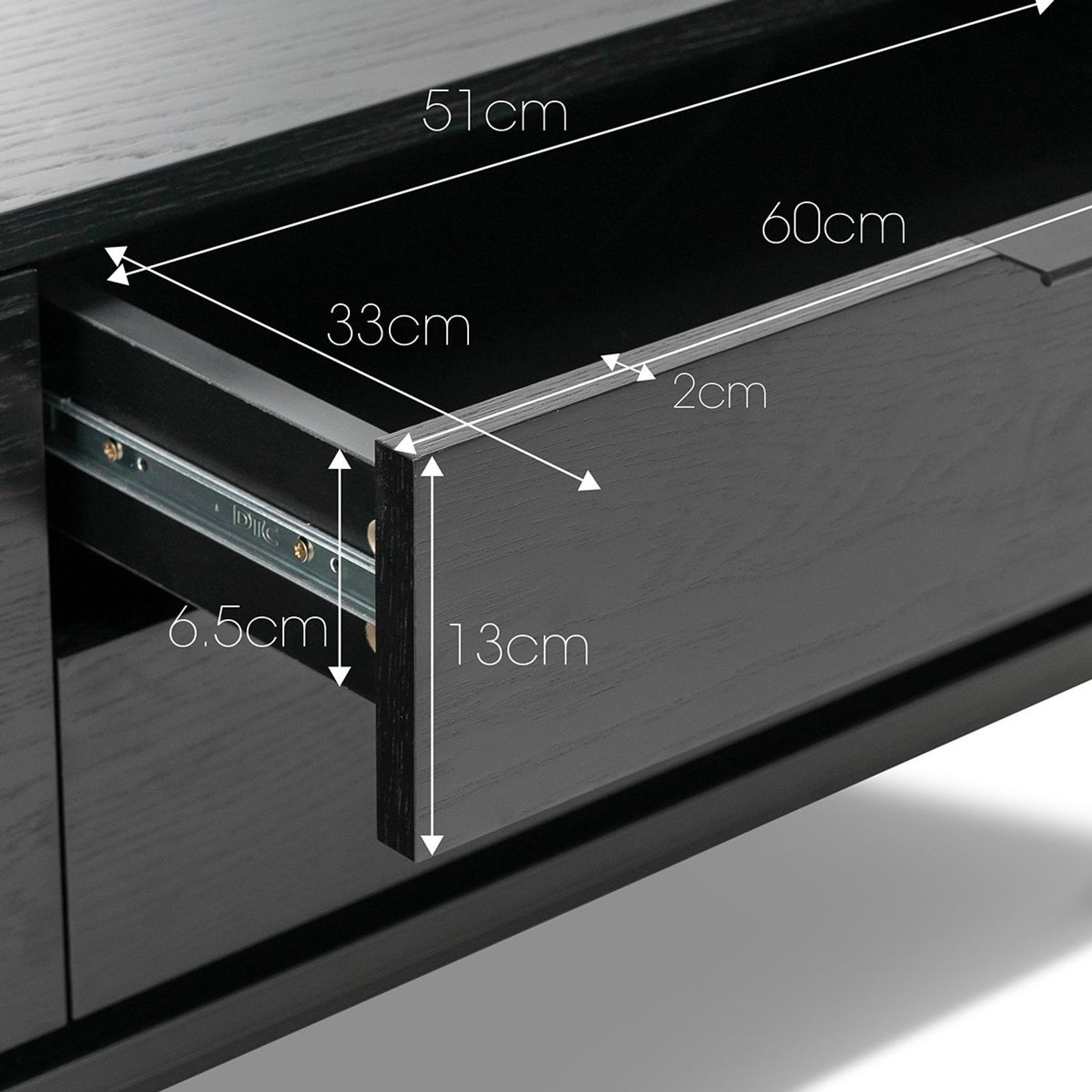 Macy Oak Entertainment Unit | Black gallery detail image