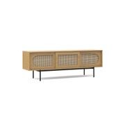 Fenton Woven Rattan TV Entertainment Unit | Natural Oak gallery detail image
