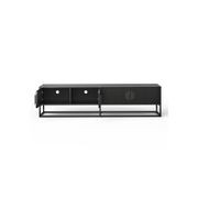 Braxton Ripple Slatted TV Entertainment Unit | 180cm | Black Oak gallery detail image