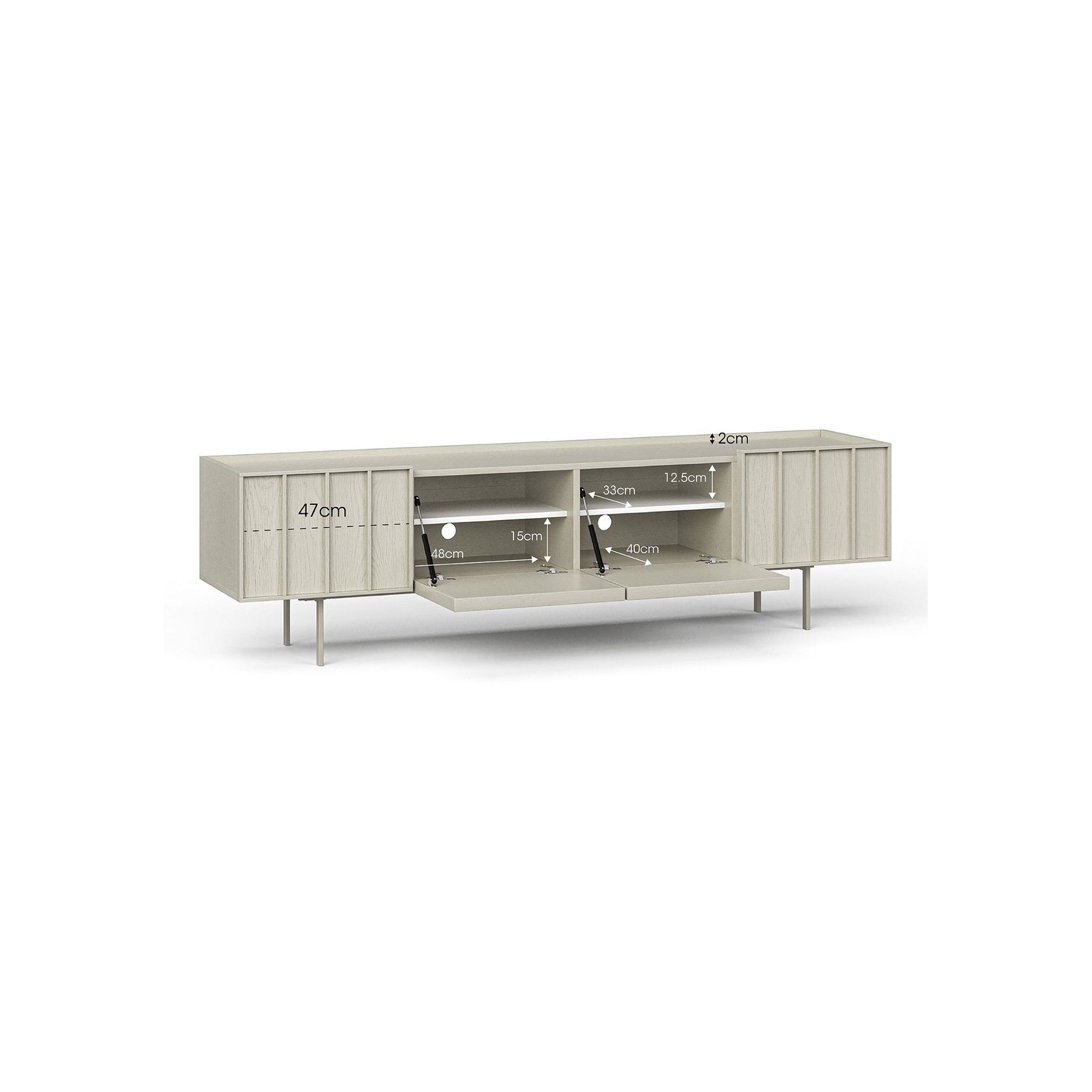 Linea 200cm TV Entertainment Unit | Putty gallery detail image