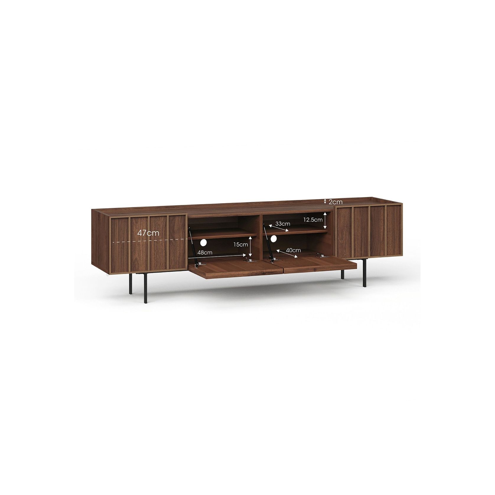 Linea 200cm TV Entertainment Unit | Light Walnut gallery detail image