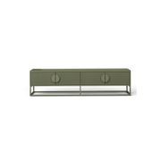 Braxton Ripple Slatted TV Entertainment Unit | 180cm | Olive Green gallery detail image