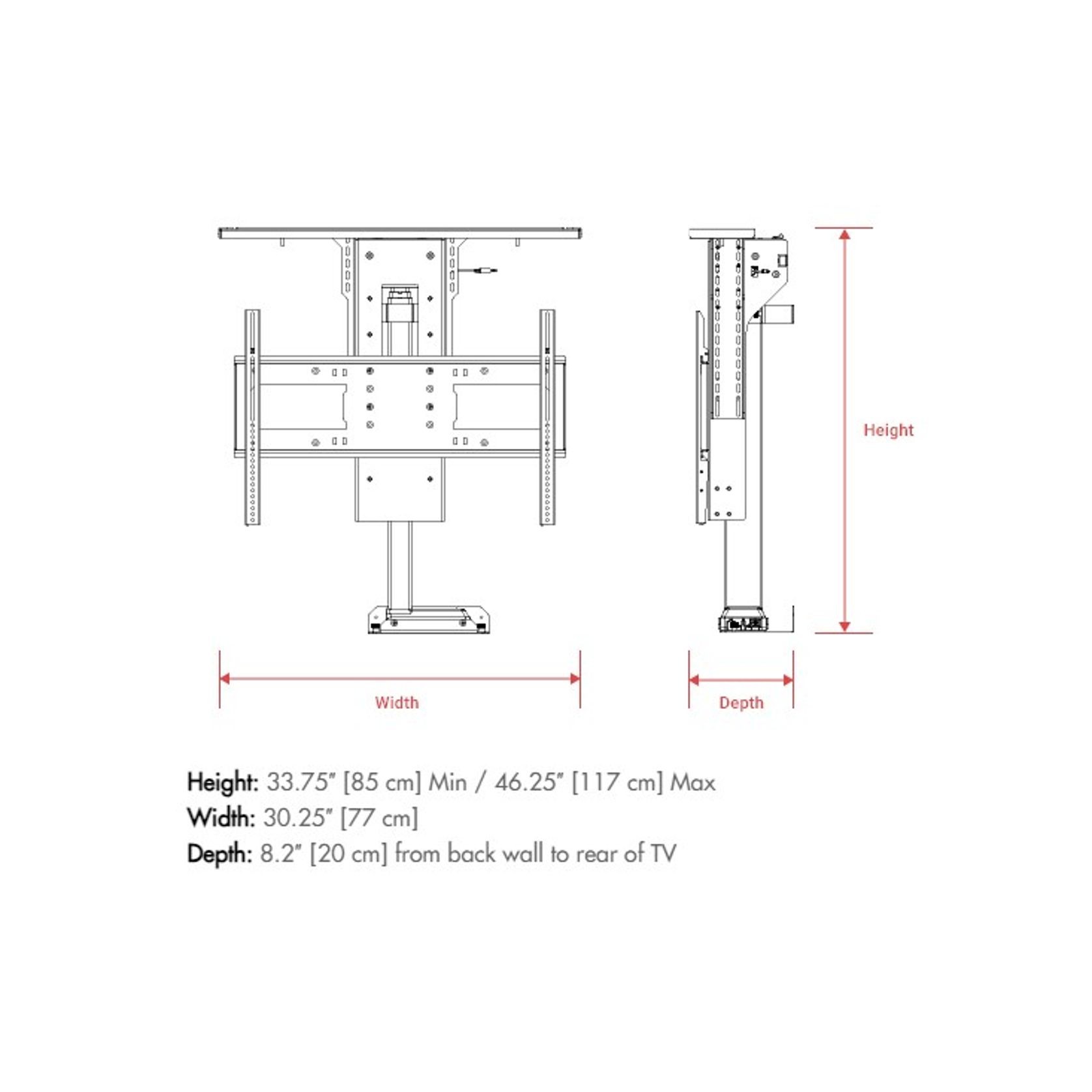 Nexus 21 Hidden TV Lift & Motorised Swivel up to 65"TV gallery detail image