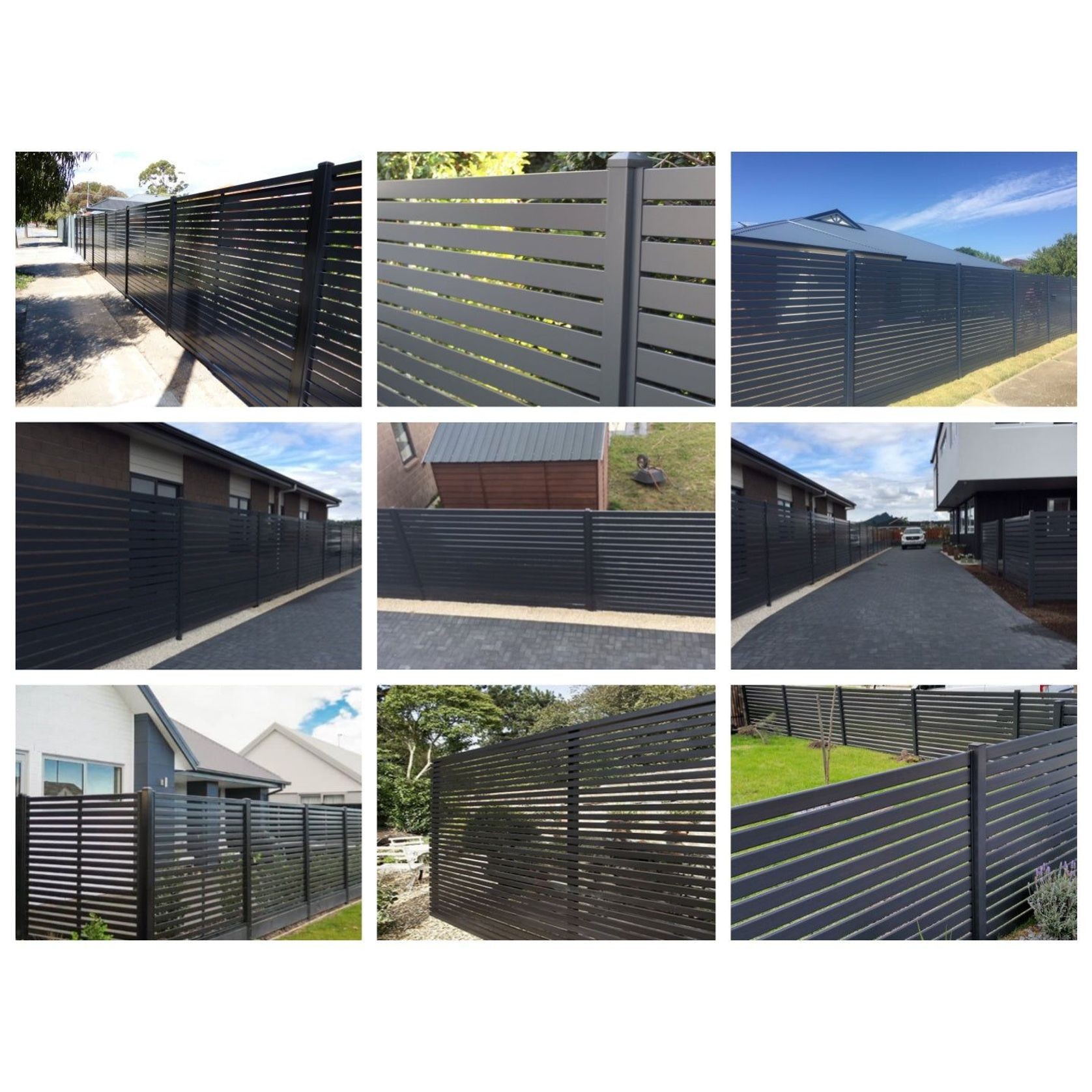 Aluminium Slat Privacy Fence Panel - Horizontal gallery detail image
