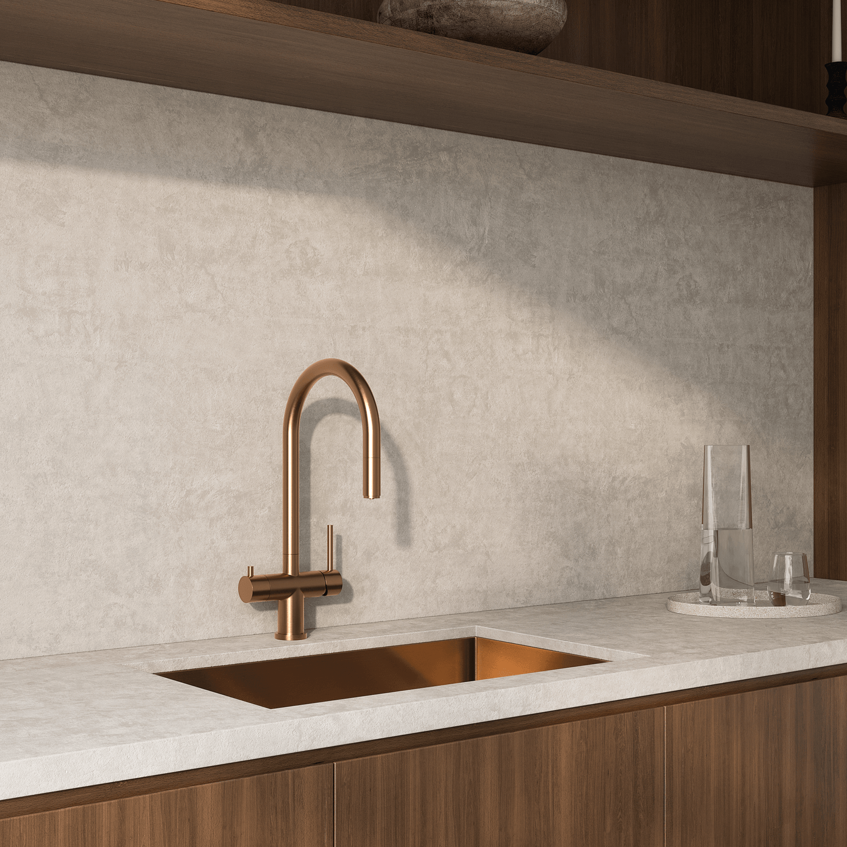 Elysian Commercial Pull-Out Filter Tap | Brushed Copper gallery detail image