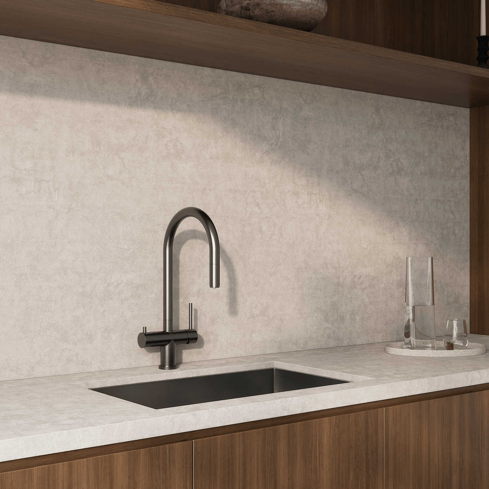 Elysian Commercial Pull-Out Filter Tap | Gunmetal gallery detail image