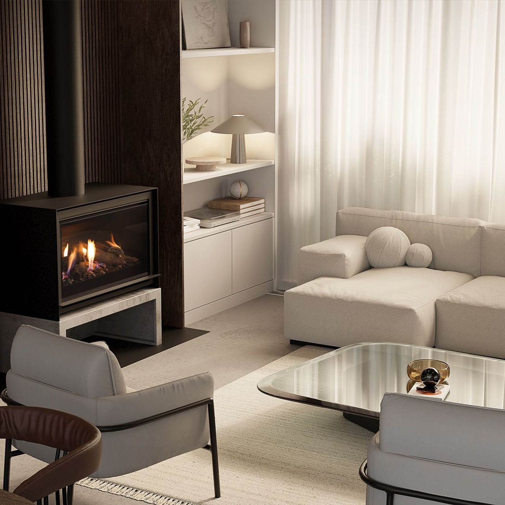 Escea DFS940 Freestanding Gas Fireplace gallery detail image