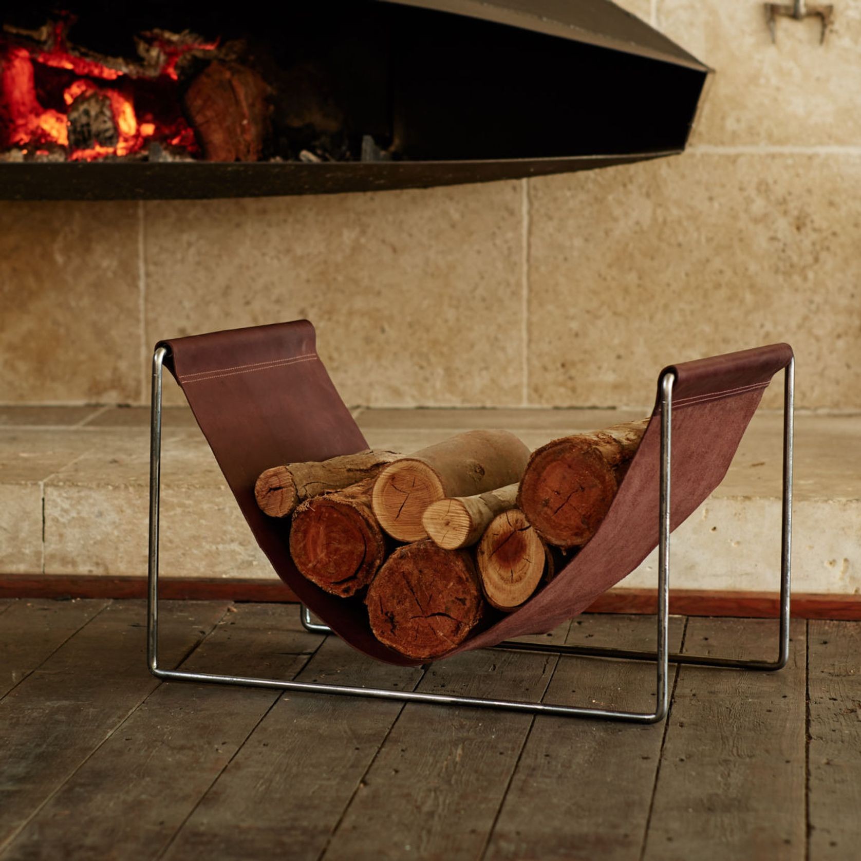 Oblica - Sling Leather Log Holder gallery detail image