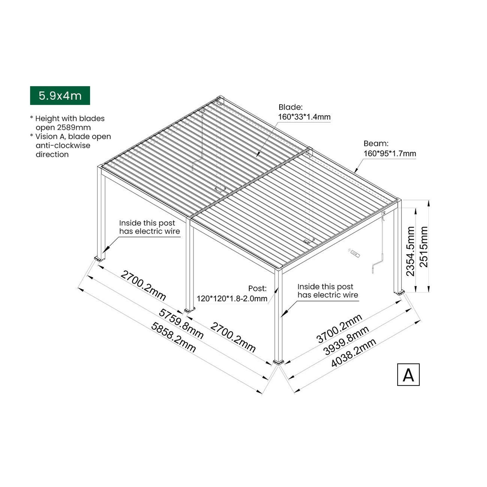 Caspian Manual Freestanding Louvre Roof gallery detail image