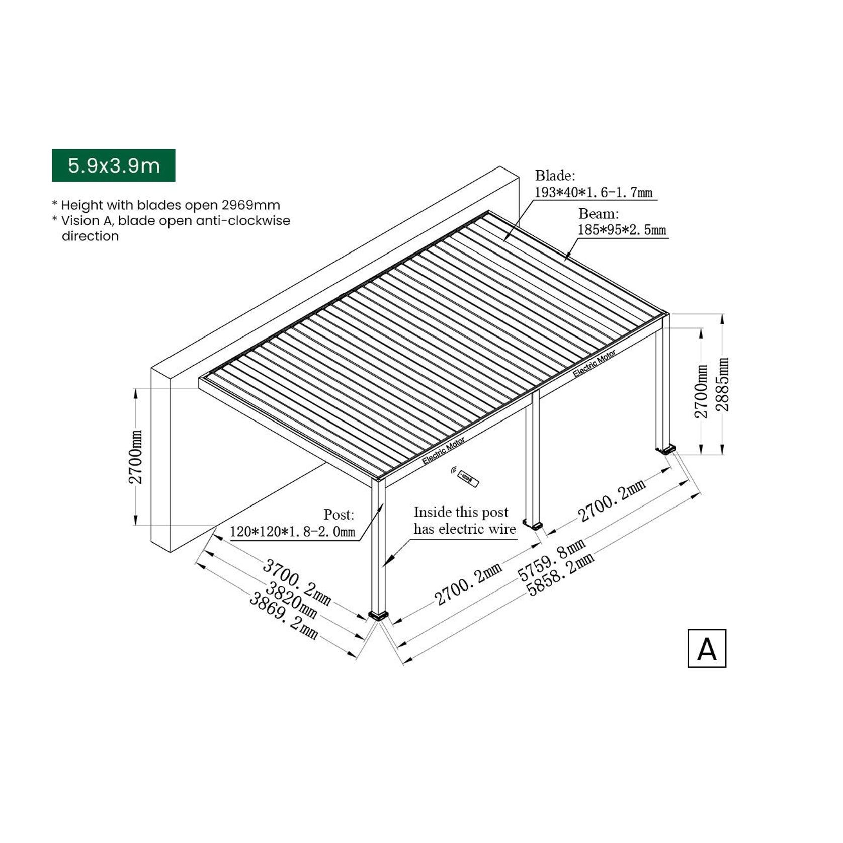Caribbean Motorised Wall Mounted Louvre Roof Aluminium Pergola gallery detail image