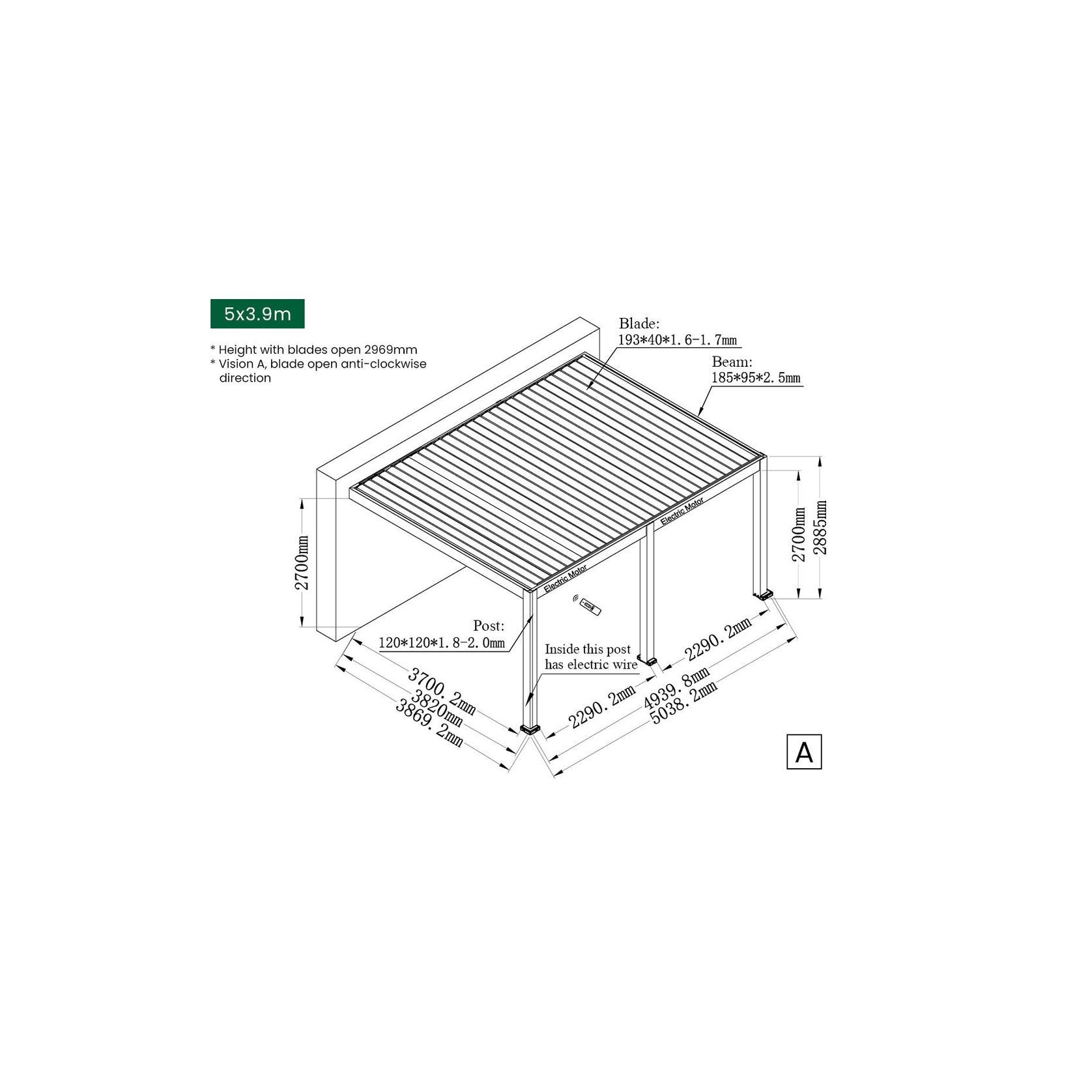Caribbean Motorised Wall Mounted Louvre Roof Aluminium Pergola gallery detail image