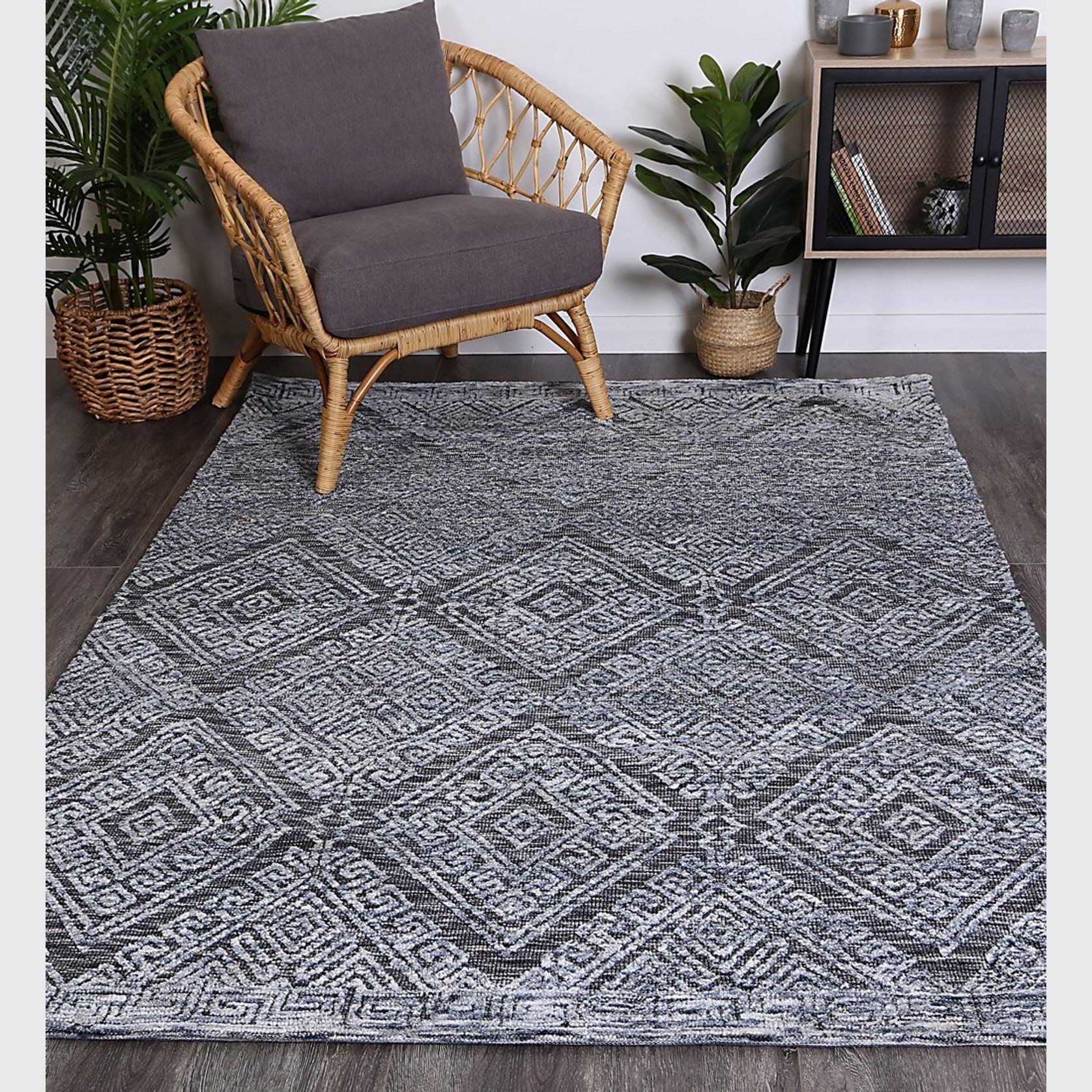 Alayah Diamond Denim Rug gallery detail image