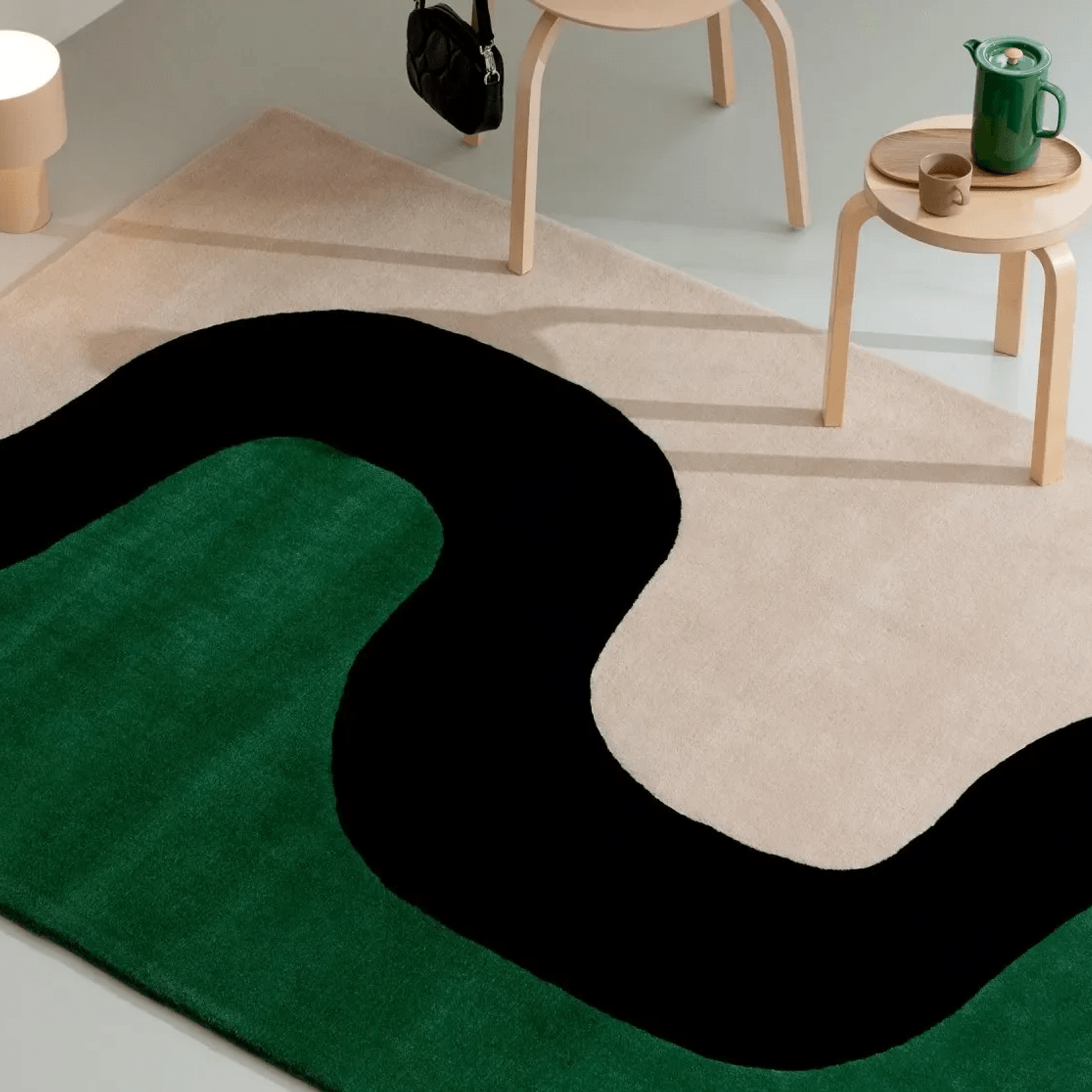 Marimekko Seireeni - Green | 100% Wool Designer Floor Rug gallery detail image