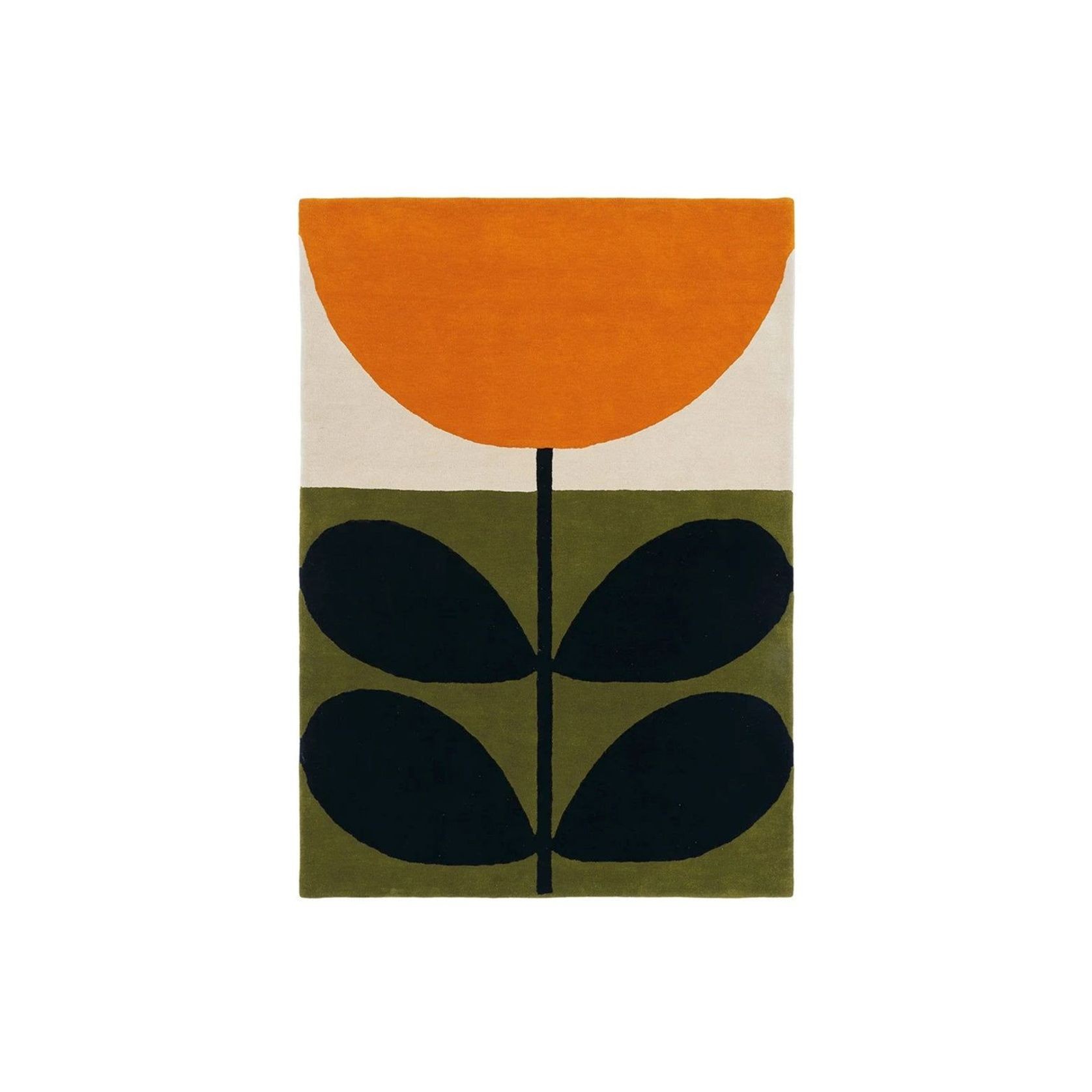 Orla Kiely Stem Rug - Black |  100% Wool Designer Floor Rug gallery detail image