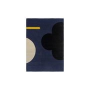 Orla Kiely Geo Flower Rug - Denim | 100% Wool Designer Floor Rug gallery detail image