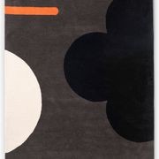 Orla Kiely Geo Flower Graphic Rug - Slate | 100% Wool Designer Floor Rug gallery detail image