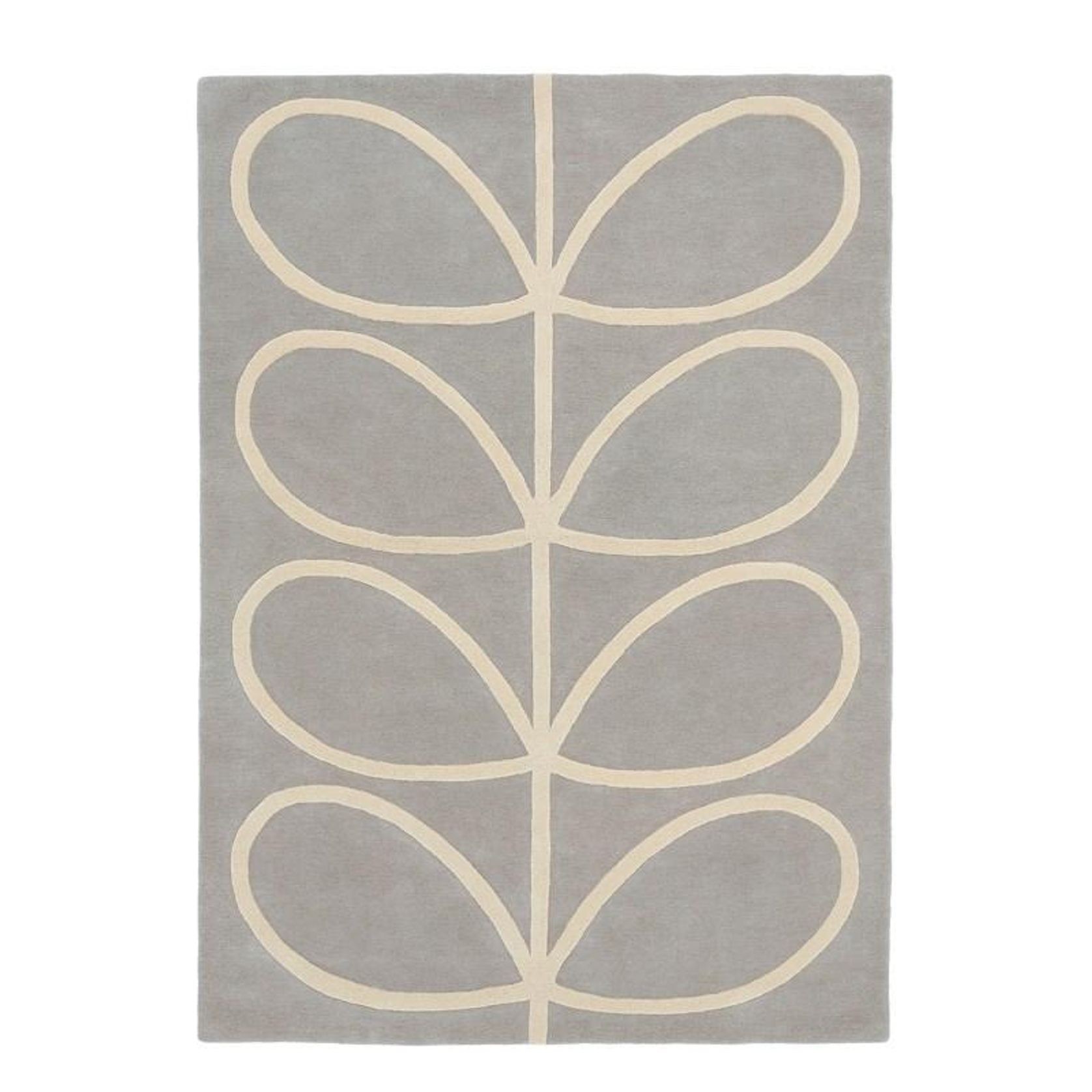 Orla Kiely Giant Linear Stem Rug - Grey | 100% Wool Designer Floor Rug gallery detail image