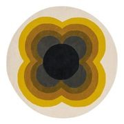Orla Kiely Sunflower Rug - Yellow | 100% Wool Round Floor Rug gallery detail image