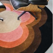 Orla Kiely Sunflower Round Rug - Pink |  100% Wool Designer Floor Rug gallery detail image